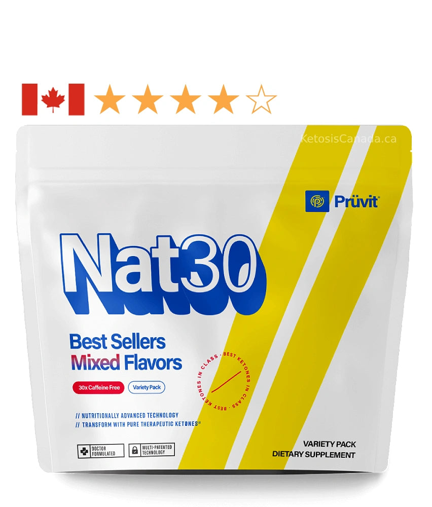 Pruvit NAT30 Caffeine-free - 30 packets - 10 flavors of Keto OS NAT ketones