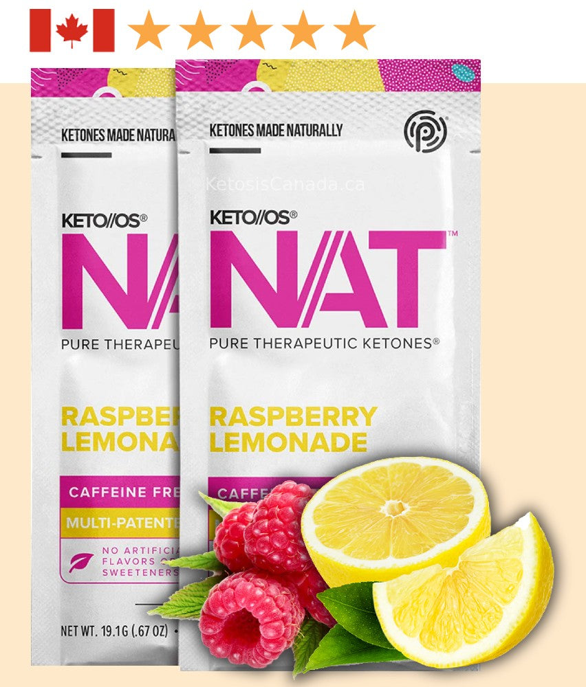 NAT Cétones - Pruvit Keto OS NAT - Limonade à la framboise sans caféine