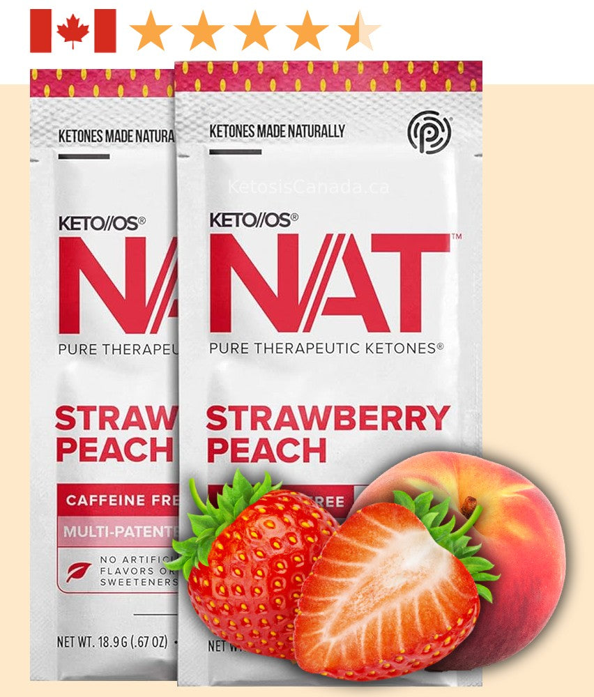 Pruvit Keto OS NAT Cétones Fraise Pêche - Sans caféine