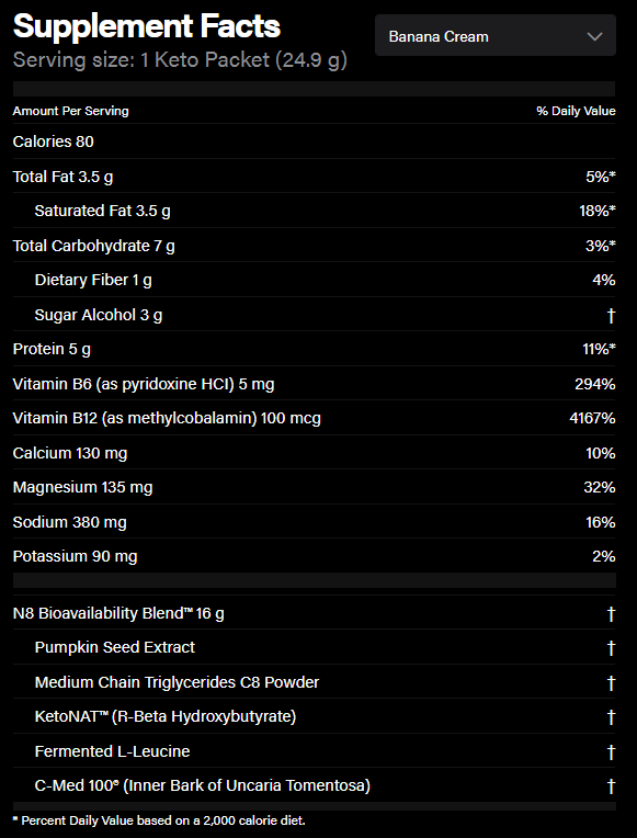 Keto OS PRO - Banana Cream (Dairy-Free)