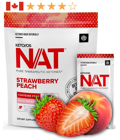 Pruvit Keto OS NAT ketones - Strawberry Peach Caffeine-Free
